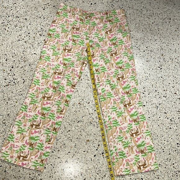 TIBI pink green monkey regency palm beach pants 4 - Picture 4 of 6